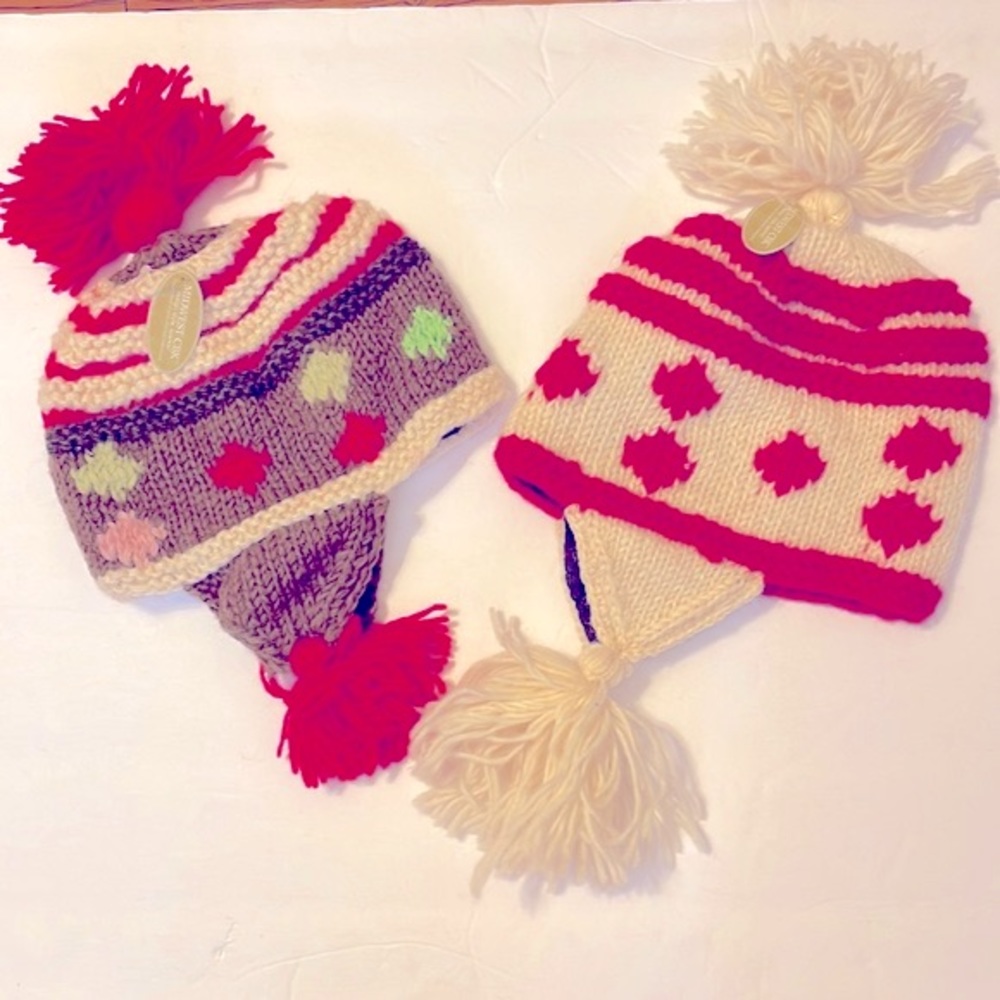NWT Winter Hats Crochet Knit Fleece Cap with Ear Flap for girls/boys